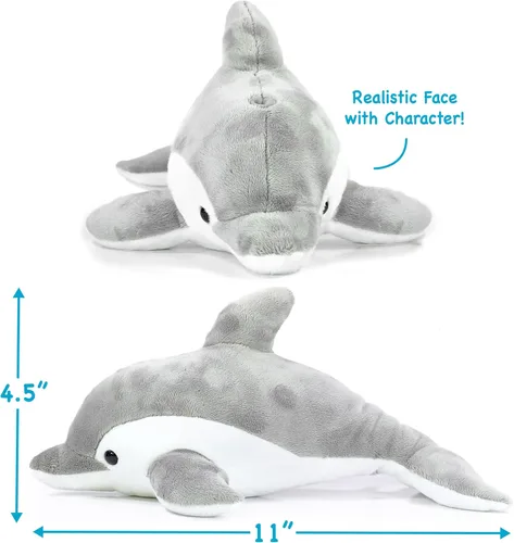 Miniatura 3 de TigerHart Dorian The Dolphin - Peluche de delfín de 11 pulgadas