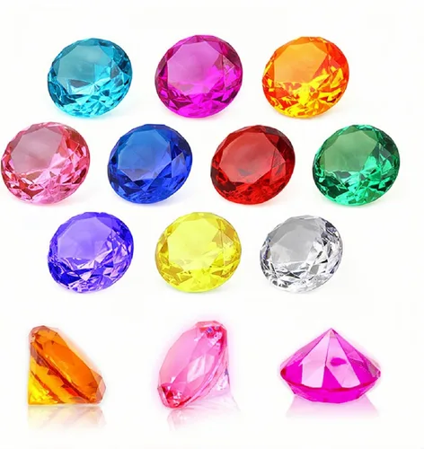 Miniatura 8 de NLR [20 piezas de 1.58 pulgadas] Juguete de corazón grande para niños, juego de gemas acrílicas, juguete de búsqueda del tesoro pirata, relleno
