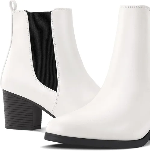 Miniatura 9 de COASIS Botas Chelsea de tacón grueso para mujer botines de tobillo con laterales elásticos