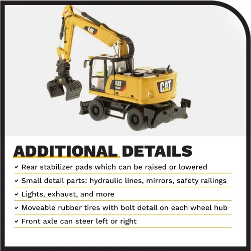 Miniatura 5 de Excavadora con ruedas Caterpillar M318F 1:50 - Serie High Line de Diecast Masters - 85508