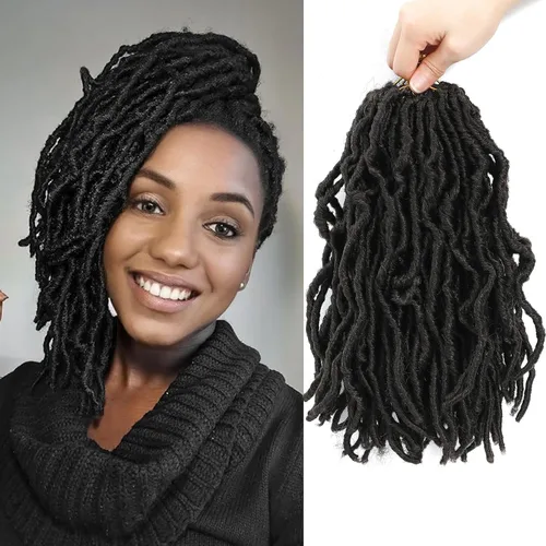 Miniatura 36 de Extensiones de cabello de ganchillo suaves de 22 pulgadas, 7 paquetes de rastas sintéticas preenlazadas para mujeres negras, extensiones de cabello