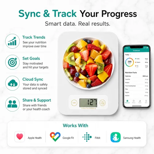 Miniatura 7 de URAMAZ Báscula de alimentos con calculadora nutricional, báscula digital de alimentos para báscula de cocina gramos y onzas, báscula inteligente
