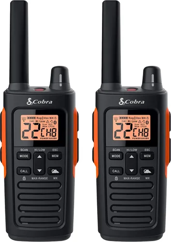 Miniatura 2 de Cobra Walkie Talkies impermeables RX680 (paquete de 2) y radio de emergencia portátil Cobra HHRT50 Road Trip CB de 2 vías
