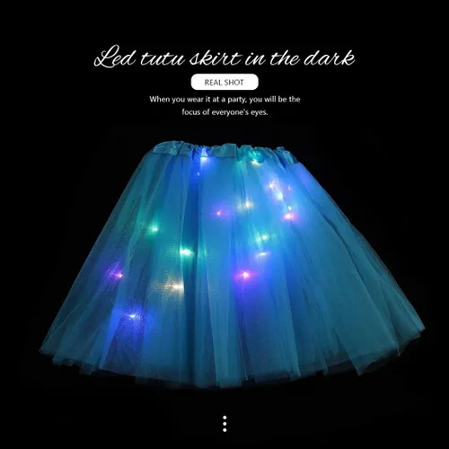 Miniatura 6 de REETAN Falda LED tutú con luces en capas, disfraz de tutú para mujeres y niñas