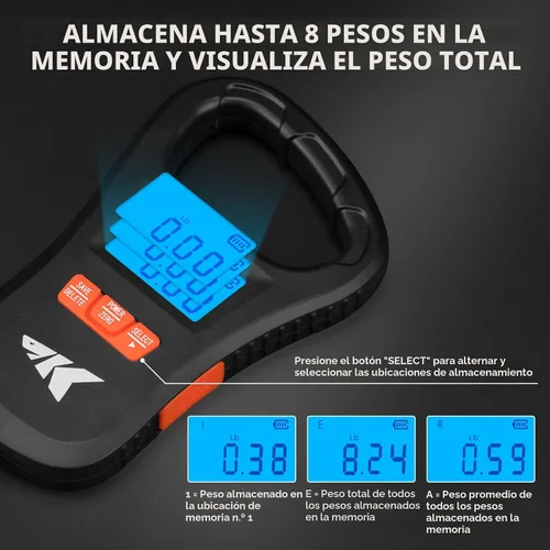 Miniatura 8 de KastKing ToughTide - Báscula de pesca con carga USB, capacidad de 65 libras, báscula digital ultrafina, pantalla LCD, mango ergonómico, básculas