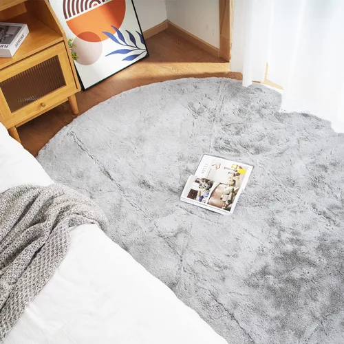 Miniatura 34 de Ghouse Alfombra ultrasuave de pelo sintético de conejo, alfombras lavables a máquina para dormitorio, alfombras esponjosas para sala de estar, Blanco