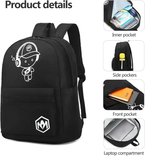 Miniatura 6 de Mochila escolar para estudiantes, mochila de viaje para adolescentes