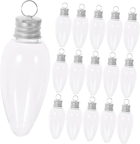 TOYANDONA Bombilla pequeña para botella de caramelo, contenedor de adorno para relleno de calcetines, luz colgante, bombilla rellenable, bolas de