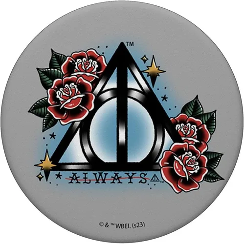 Miniatura 3 de Harry Potter Always Deathly Hallows Símbolo floral Retrato PopSockets intercambiables PopGrip