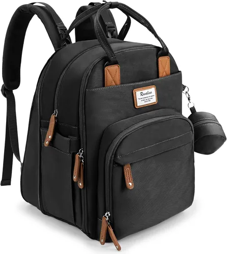RUVALINO Mochila para Pañales - Bolsa de Bebé Expandible con hasta 50% Más de Capacidad - Bolsa de Artículos Esenciales para Bebé con Cambiador,