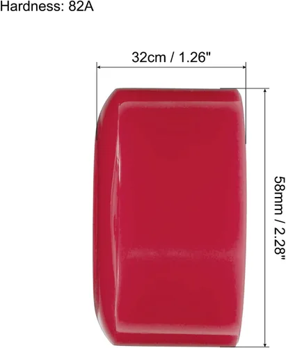 Miniatura 2 de PATIKIL Roller Skate Wheels with Bearings, Quad Skate Replacement for Double Row Skate Skateboard Indoor or Outdoor Rojo