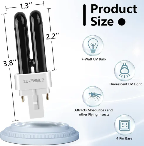 Miniatura 2 de Paquete de 2 bombillas fluorescentes de repuesto para exterminador de insectos, bombillas 41050 compatibles con DynaTrap DT1050 DT1100 DT1250