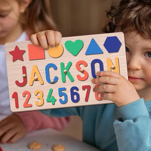 Miniatura 3 de Rompecabezas de nombre personalizado para niños, regalos personalizados para bebés, rompecabezas de nombres para niños pequeños de 1-3, primer