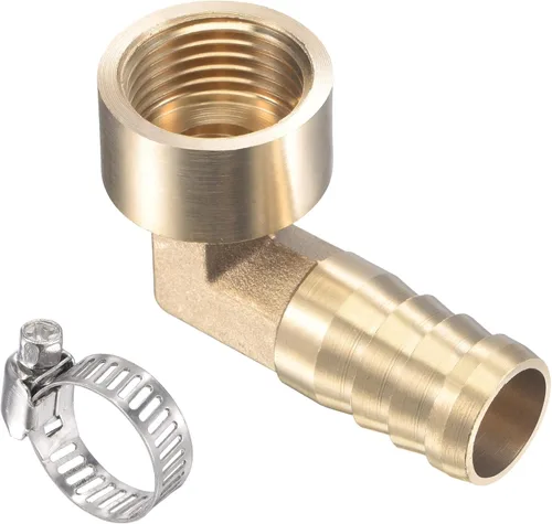 Miniatura 8 de M METERXITY Accesorios de latón para manguera, codo de 90 grados, conector de tubo de latón de 0.315 in con abrazaderas de manguera aplicable al