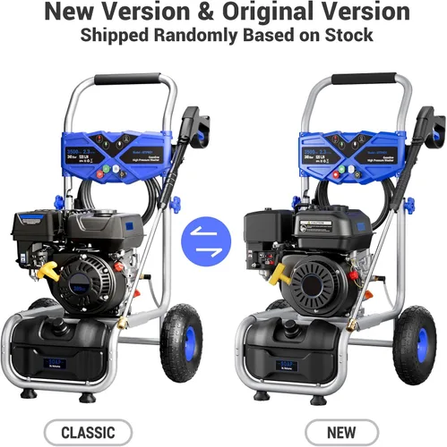 Miniatura 9 de Lavadora a presión de gas de 3500 PSI, lavadora de alta presión a gas de 2.3 GPM con motor de 209 CC, 4 boquillas ajustables, manguera de alta Azul