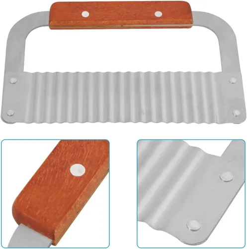 Miniatura 6 de Cortador de jabón ondulado, de acero inoxidable, corte arrugado, corte ondulado, cortador de verduras para cocina esencial