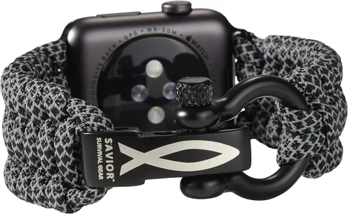Miniatura 19 de Correa de paracord Savior Survival Gear, compatible con Apple Watch de 49/45/44/42/41/40/38 mm, correa de iWatch Series Ultra 10 9 8 7 6 5 4 3 2 1