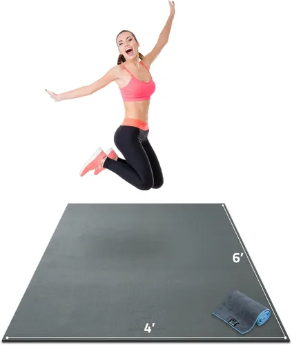 Gorilla Mats Alfombrilla de ejercicio grande de alta calidad, de 6 x 4 x 1/4 pulgadas, ultra duradera, antideslizante, tapete de entrenamiento para