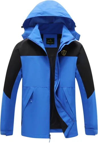 Miniatura 39 de GIISAM Chaqueta de lluvia para hombre, impermeable, ligera, para exteriores, rompevientos con capucha