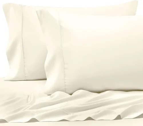 Miniatura 57 de Pizuna Juego de 2 fundas de almohada de 100 % algodón puro, tamaño estándar, color blanco, lujosas fundas de almohada de 400 hilos de satén