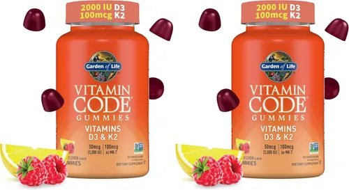 Miniatura 9 de Gomitas Garden of Life Vitamin Code D3 y K2 con prebióticos y probióticos, salud ósea, salud inmunológica y apoyo digestivo, cero azúcar, sin OMG