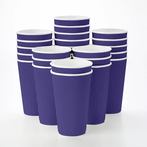 Miniatura 33 de Vasos de café de papel aislado de pared corrugada, 12 onzas, 12 onza, Negro