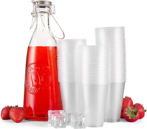 Miniatura 2 de BluShine [Paquete de 300] Vasos desechables de plástico transparente de 7 onzas, sin BPA, duraderos, apilables y resistentes a las grietas