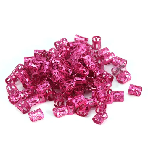 Miniatura 7 de 100 piezas de cuentas trenzadas de metal, nuevas cuentas de rastas coloridas, anillos trenzados para el cabello, clips para cerraduras de temor