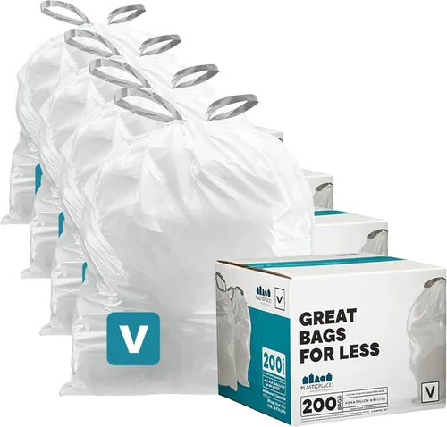 Miniatura 8 de Plasticplace Bolsas de basura de ajuste personalizado, compatibles con simplehuman Code V (200 unidades) con cordón azul tintado 4.2-4.8 galones
