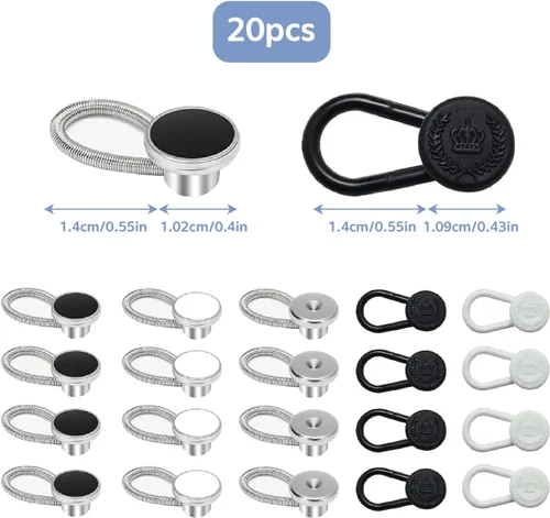 Miniatura 7 de 20 extensores de botón para jeans, extensores de cuello para camisas de hombre, extensor de botón para camisas de vestir/dos estilos en tres