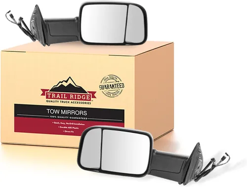 Miniatura 102 de Trail Ridge Juego de espejos de remolque de 2 piezas para el lado del conductor y del pasajero compatible con Ford F-150 FO1320479 FO1321479