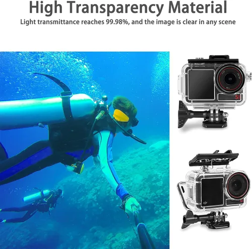 Miniatura 5 de OKFUN Carcasa impermeable de 164.0 ft/164 pies compatible con DJI Osmo Action 5 Pro Action4 Action3 protección de buceo cubierta protectora