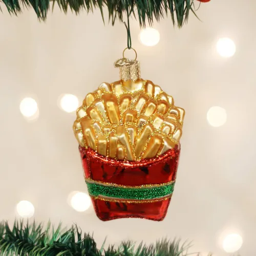 Miniatura 2 de Old World Christmas Ornamentos: Ballpark Foods Adornos de vidrio soplado para árbol de Navidad, papas fritas