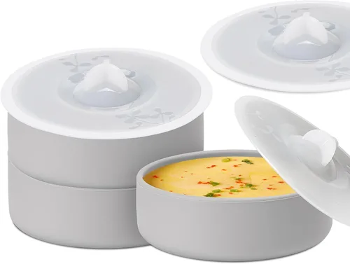 Miniatura 19 de Cocedor de Huevos de Silicona para Microondas, Paquete de 3 Moldes de Huevo para Freidora de Aire Fabricante de Eggwich, Tazas Individuales de Huevo