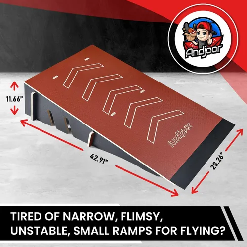 Miniatura 2 de Rampa de salto para niños para patineta, bicicleta, scooter, BMX, auto RC y motocross, 25.2 pulgadas, color negro
