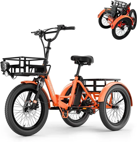 MOONCOOL Foldable Electric Tricycle for Adults, 20" Aluminum E-Trike with Multi-Speed & Long Range Options, Rear Differential, Front Suspension, 450