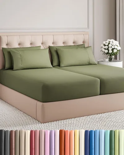 Miniatura 89 de Juego de sábanas Queen de 6 piezas, sábanas tamaño Queen, ropa de cama suave de lujo de hotel, refrescante, cómoda y transpirable, 1 encimera, 1 26