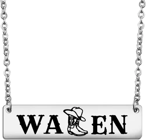 OKEYCH Collar inspirado en la música country, regalo para mujeres occidentales, regalo para amantes de la música country (collar MW)