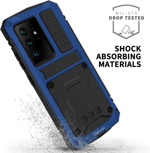 Miniatura 2 de Simicoo Samsung S21 Ultra 5G - Funda de silicona resistente a prueba de golpes, resistente a los golpes, protector de pantalla integrado con soporte