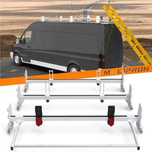 MELIPRON Portaequipajes de techo para camioneta de 800 libras para Chevy Express de tamaño completo 1996 en adelante, estante de escalera para