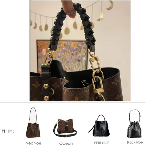 Miniatura 6 de Mango trenzado de cuero genuino compatible con correa Neonoe para Metis Noe BB NM Beaubourg Hobo