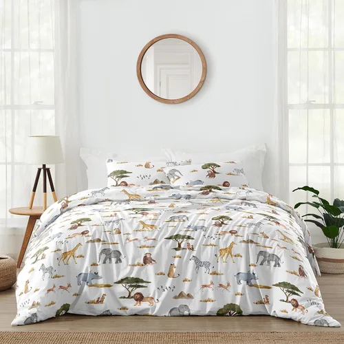 Miniatura 10 de Sweet Jojo Designs Juego de edredón individual de 2 piezas (elefantes grises) para niños/niñas, niños, ropa de cama para niños, cama en una bolsa