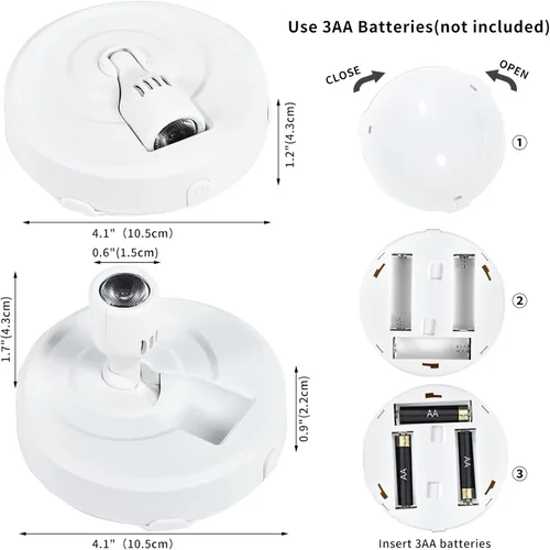 Miniatura 5 de Foco inalámbrico a pilas con control remoto, paquete de 2 luces para debajo del armario con función de temporizador para debajo del mostrador