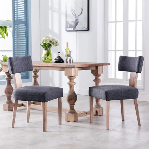 Miniatura 10 de RIVOVA Juego de 4 sillas de comedor modernas de mediados de siglo, tapizadas de piel sintética, sillas Parson modernas sin brazos de cocina, sillas