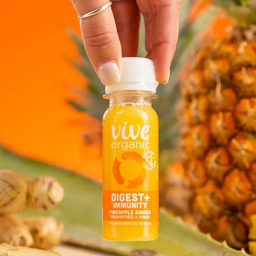 Miniatura 4 de Vive Organic - Shot de refuerzo doble digest + immunity, aloe vera prensado en frío, sidra de manzana, probióticos, 0.07 onzas de fibra, sin gluten