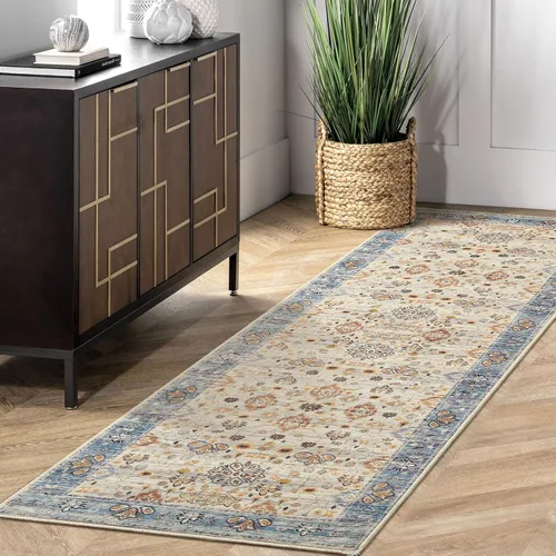 Miniatura 19 de Przemy Alfombra de Pasillo para Dormitorio, 2x6 pies Alfombra Lavable Antideslizante, Pequeña Alfombra Floral para Entrada, Pasillo, Cama de Niñas