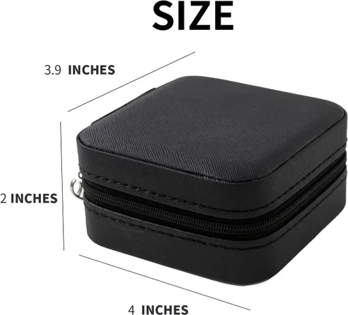 Miniatura 2 de KElofoN Organizador de joyas de viaje, joyero de viaje, caja organizadora de joyas pequeña para niñas y mujeres (negro)