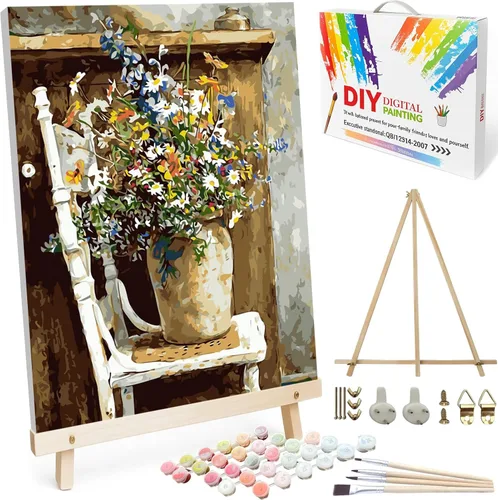Miniatura 13 de BAISITE Kit de pintura por números para adultos principiantes, 12 pulgadas de ancho x 16 pulgadas de largo, paquete de 2 lienzos para kits