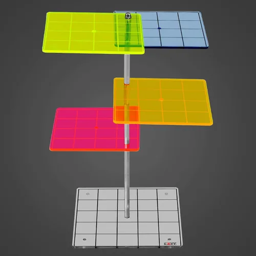 CZYY Juego de elevadores de combate 3D, acrílico de colores conectados por pilares de metal, soporte de vuelo en miniatura con cuadrícula cuadrada