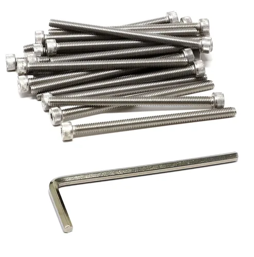 Miniatura 233 de iexcell 25 piezas M4 x 60/65/70/75/3.150 in paso de rosca 0.028 in acero inoxidable 304 cabeza hexagonal Tornillos Tornillos surtido Kit